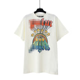 Palm Angels T Shirts Rainbow Star Letter Print Short Sleeve T-Shirt