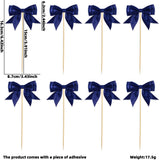 Themed Party Supplies Birthday Cake Toppers – Polyester Bow Inserts for Girl's Bow Theme Party