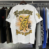 Hellstar T Shirt Helmet Flash Print Short Sleeve T-Shirt