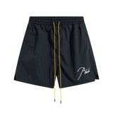 Rhude Shorts Embroidered Elastic Casual Quick-Drying Shorts Beach Sweatpants