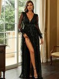 Women Party Dress Mesh Sequins Evening Gown (Ss0416)