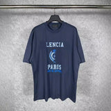 Men T-shirts Paris Bar Crown Wheat Ear Print Crew Neck Short Sleeve T-Shirt Loose