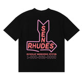 Rhude T Shirt Micro Label Letter Skull Print Short Sleeve T-Shirt