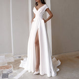 Women Party Dress Solid Color Elegant Evening Dress (Ss0416)