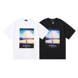 Purple Brand T Shirts Purple Micro Label Letter Pattern Printed Short Sleeve T-Shirt
