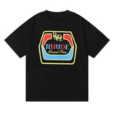 Rhude T Shirt Micro Label Wheat Ear Letter Print Short Sleeve T-Shirt