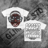 Street Unisex T-shirt 'Accept Yourself ' Anime Pattern T-shirt