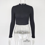 Women Tops Fashion Breathable Long Sleeves Top (ZJ0415)