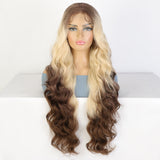 Women's Wigs Long Curly Lace 13 * 4 Fiber Wigs