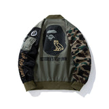 Bathing Ape jacket autumn and winter ape print camouflage sleeve jacket flight suit jacket