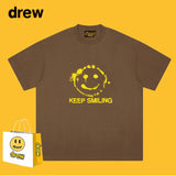 Drew T Shirts Smiley Face Short Sleeve Fashion Printed T-shirt