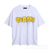 Purple Brand T ShirtsPurple Micro Label Letter Pattern Printed Short Sleeve T-Shirt