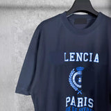 Men T-shirts Paris Bar Crown Wheat Ear Print Crew Neck Short Sleeve T-Shirt Loose