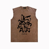 Purple Brand Distressed Tank T Shirts Distressed Sleeveless T-shirt Vest