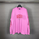 Men T-shirts Spring and Autumn Paris Flame Printing Long Sleeve T-Shirt Loose Casual Bottom Shirt