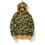 Bathing Ape Hoodie Falcon Camouflage Shark Jacket Fall/Winter Cardigan Zip Fleece Loose Hooded Sweater