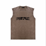 Purple Brand Distressed Tank T Shirts Distressed Sleeveless T-shirt Vest