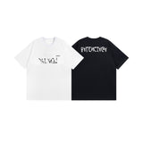 Mens T-shirts Summer Paris Mirror Short Sleeve Crew Neck T-Shirt Loose