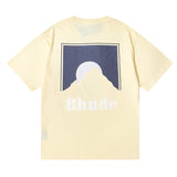 Rhude T Shirt Sunset Design Letter Print Short Sleeve T-Shirt