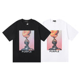 Purple Brand T Shirts Purple Micro Label Letter Pattern Printed Short Sleeve T-Shirt