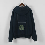 C.e hoodie spring and autumn c.e deep navy embroider rubik's cube hooded sweatshirt