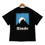 Rhude T Shirt Classic Sunset Theme Printed Short Sleeve T-Shirt