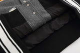 Off White Jacket Spring OW Skull Decal Woolen Splicing Leather Sleeve Heavy Industry Embroidered Jacket