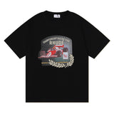 Rhude T Shirt Micro Label Letter F1 Racing Printed Short Sleeve T-Shirt Loose Half Sleeve Shirt