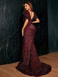 Women Party Dress Fashionable Sequins Evening Gown (Ss0416)