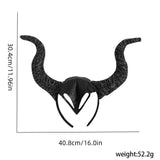 Halloween headband Halloween Horn Headband with White Veil – Party Costume Prop