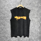 Purple Brand Distressed Tank T Shirts Distressed Sleeveless T-shirt Vest