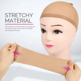 Wig Lace Hair Net - HD Transparent Invisible Elastic Mesh Cap (2-Pack)