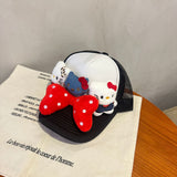 Y2k hot girl hat heavy industry big butterfly cartoon ktcat baseball cap mesh breathable sun hat