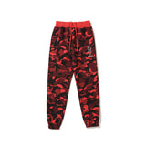 Bathing Ape Pants Summer Camouflage Red Tie Tether Casual Pants