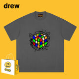 Drew T Shirts Short Sleeve Cube Graffiti Printing