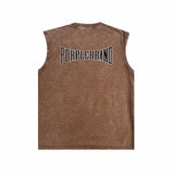 Purple Brand Distressed Tank T Shirts Distressed Sleeveless T-shirt Vest
