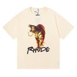 Rhude T Shirt Los Angeles, Tiger high definition print short sleeve T-shirt