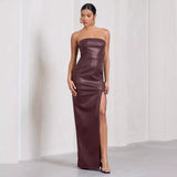 Women's Dresses Simple Luxurious Leather Women's Dresses (Hmr0410)