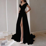Women Party Dress Solid Color Elegant Evening Dress (Ss0416)