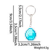 Themed Party Supplies Minecraft Keychain – Pixel Game Theme Party Decoration Acrylic Weapon & Diamond Backpack Charm