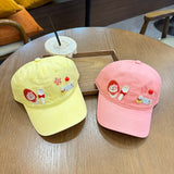Y2k hot girl hat heavy industry cartoon red puppy baseball cap easiest for match sunshade peaked cap