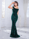 Women Party Dress Sequined Gold Dress for Banquet (Ss0416)