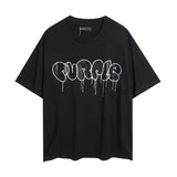 Purple Brand T Shirts Purple Micro Label Melted Letter Print Short Sleeve T-Shirt