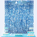 Themed Party Supplies Blue Tinsel Curtain – Mermaid Ocean Party Theme