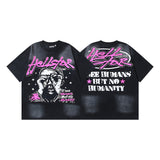 Hellstar T Shirts & Shorts Washing Print Short Sleeve T-Shirt Shorts Summer