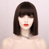 Women's Wigs Heat-Resistant Straight Bob Wig (12inch) - Colorful Festival Wig