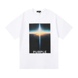 Purple Brand T Shirts Purple Micro Label Letter Pattern Printed Short Sleeve T-Shirt