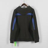 C.e hoodie spring & fall c.e patchwork ribbon blue rib hooded sweatshirt