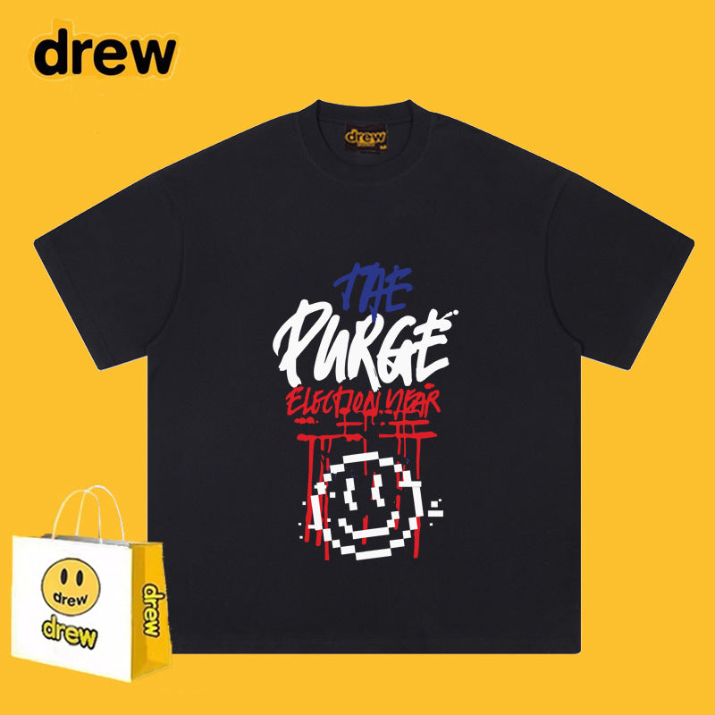 Drew T Shirts Short Sleeve Smiley Print T-shirt