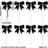 Themed Party Supplies Birthday Cake Toppers – Polyester Bow Inserts for Girl's Bow Theme Party